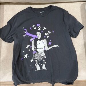 Old Navy Black Kids Graphic Tee with Purple and White Star Design